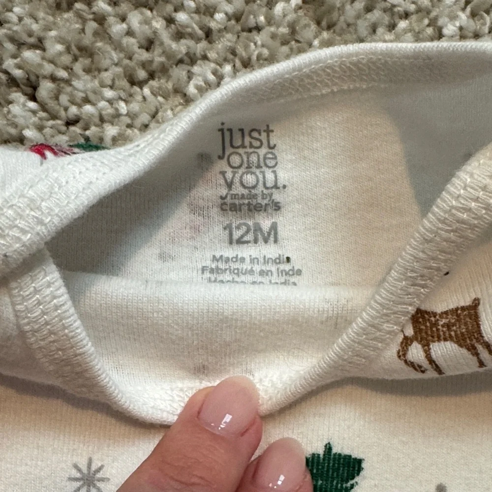 Carter's Holiday Print Baby Onesie and Santa Pant Set